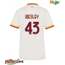 Camiseta AS Roma Wesley Franca #43 Visitante Equipación para mujer 2026-27 manga corta